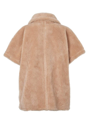 Antonella Poncho of 100% Lambs Wool Lysebrun