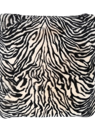Premium Pude | Dobbeltsidet Mokkasin | New Zealand | 52×52 cm Zebraprint: Sort/Creme