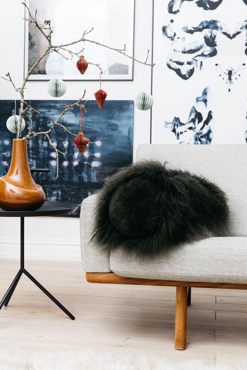 Bolsterpude | Krøllet | Tibet | Ø20xL52 cm  Mørkegrøn