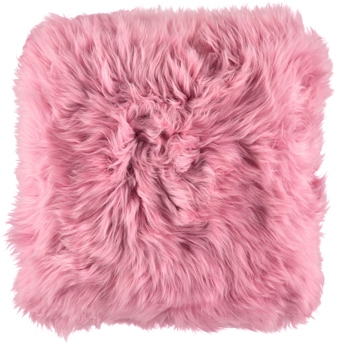 Lammeskindspude | Langhåret | New Zealand | 35x35 cm Malaga Pink