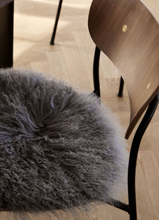 Sædehynde | Lammeskind | Langhåret | D38 cm Gylden Hvid