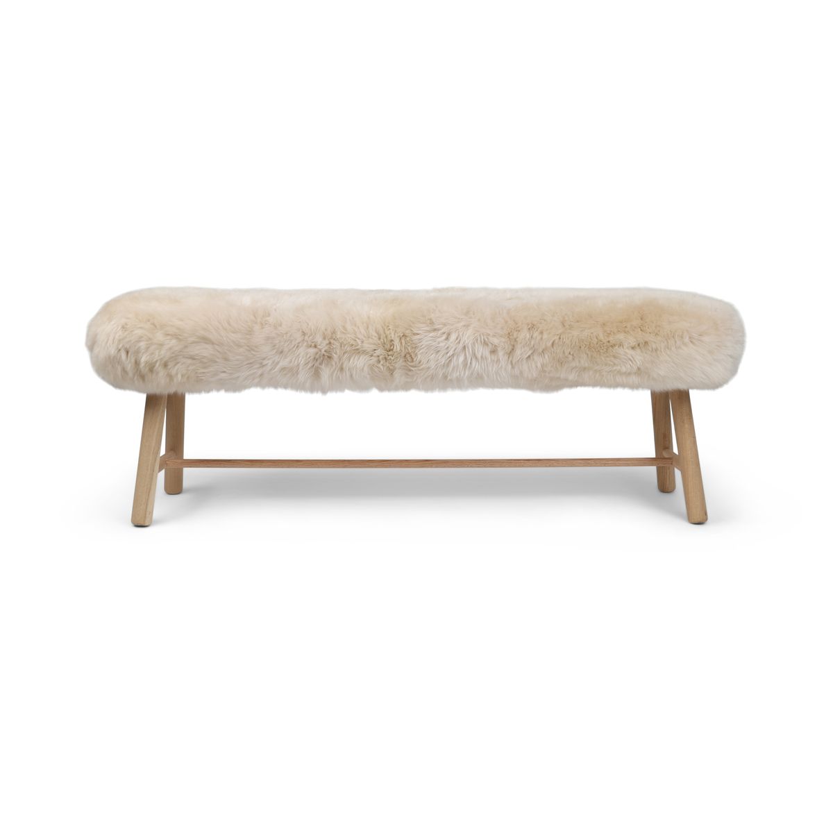 Theo Bænk med Lammeskind | Egetræ Beige