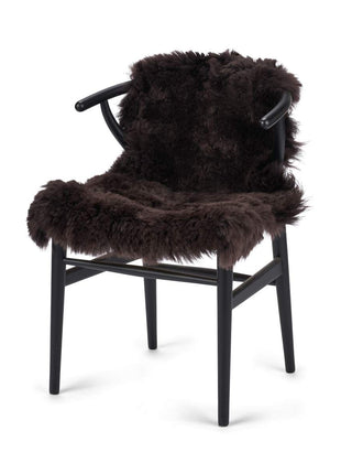 Merino Lammeskind | Langhåret | 90x60 cm Chokolade