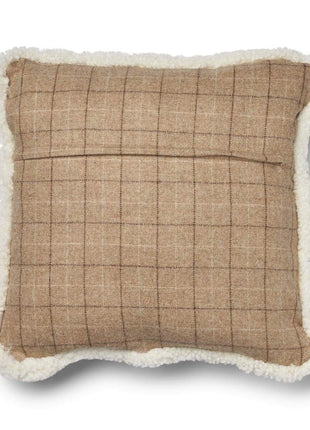 Dobbeltsidet pude | Korthåret | 52x52 cm Tern / Beige / Hvid