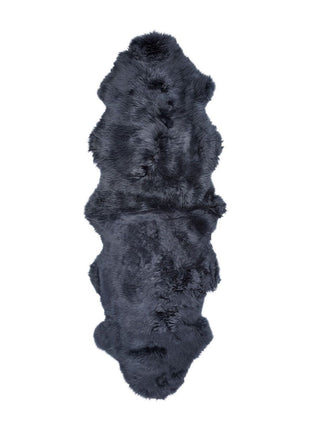 Dobbelt lammeskind premium | Langhåret | New Zealand | 180x60 cm Marineblå