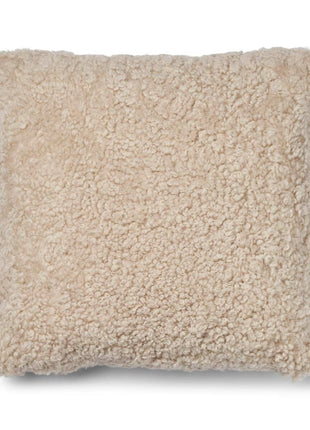 Pude af uld | Korthåret | 52x52 cm Sand-beige/Beige