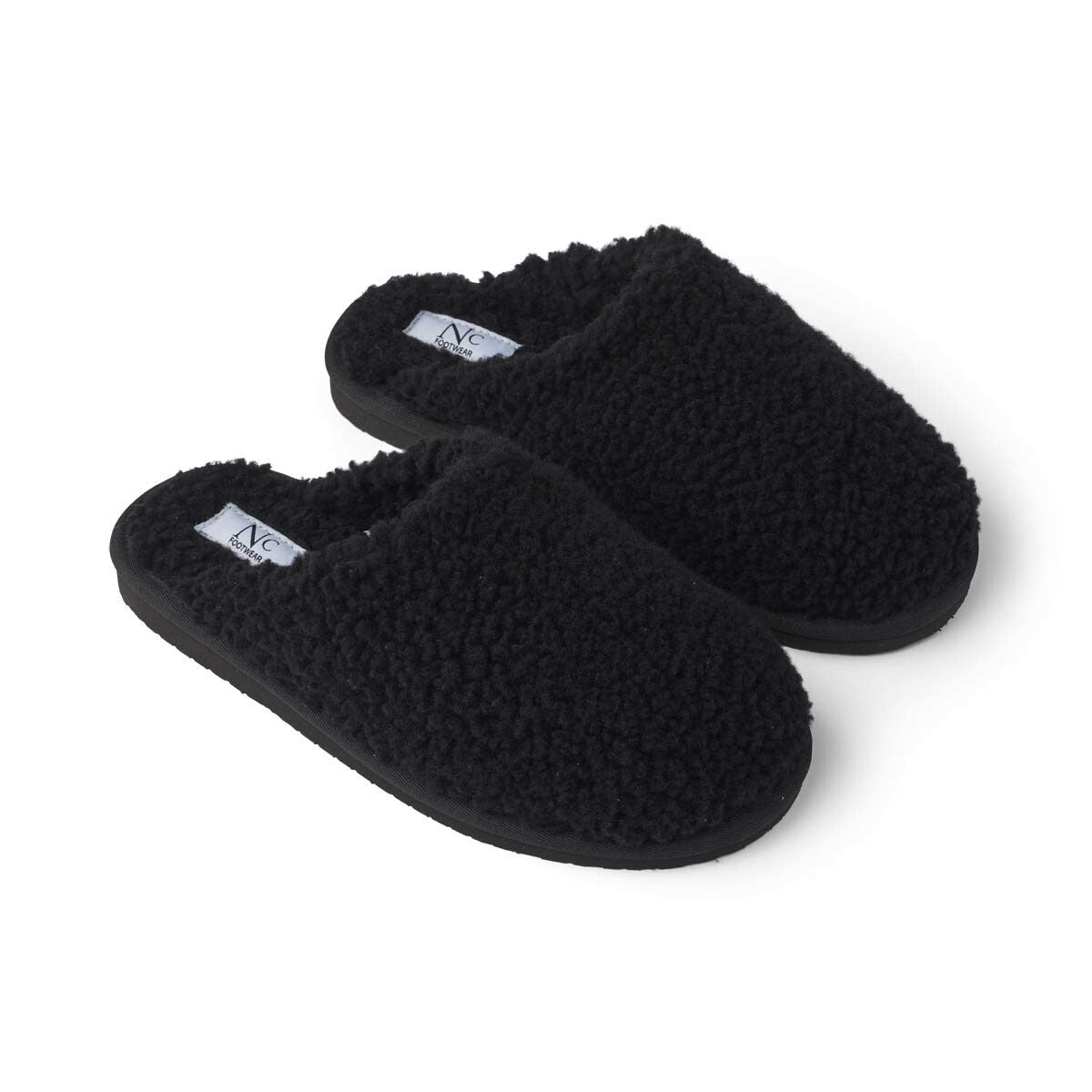 Unisex krøllet hjemmesko Sort