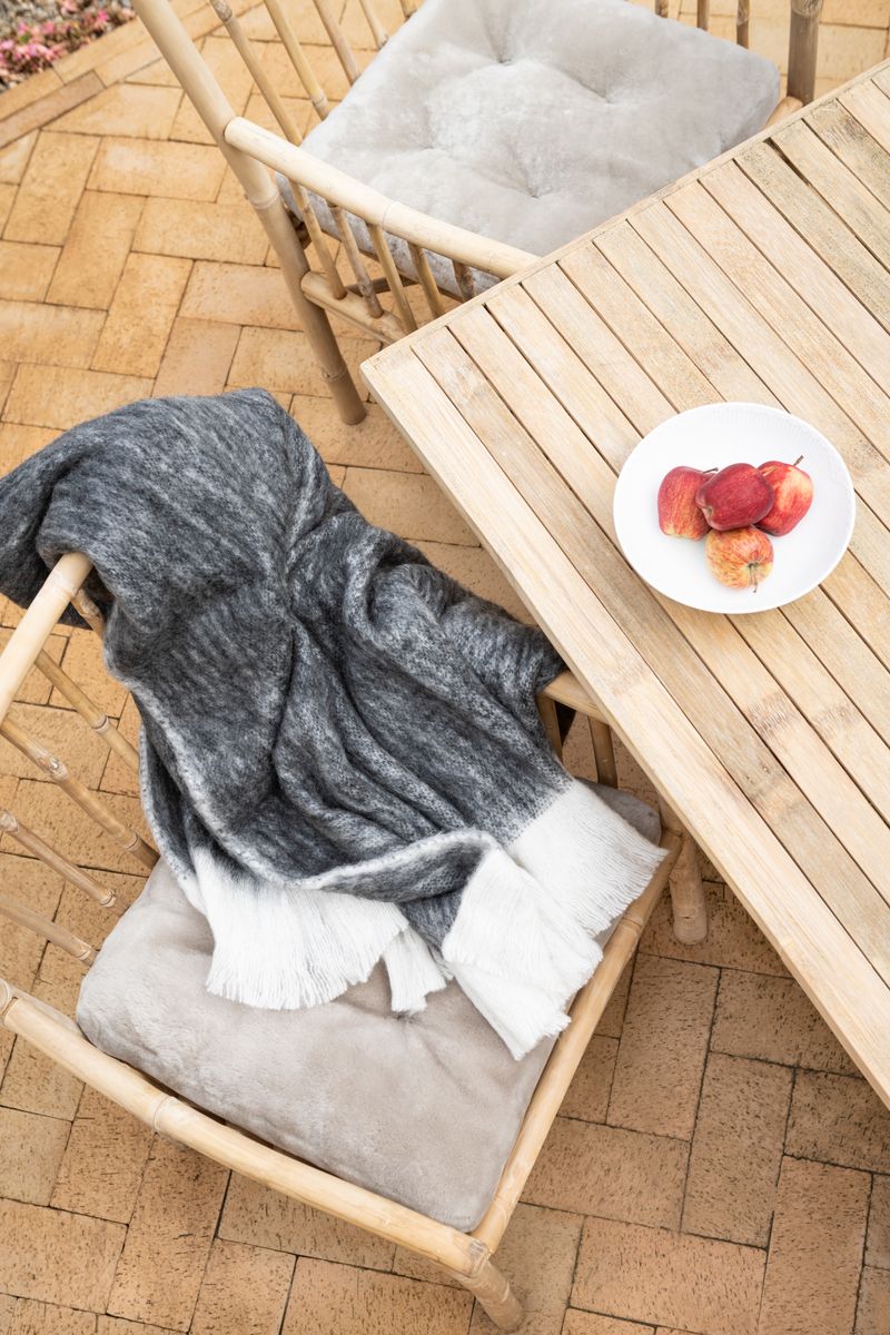 Uldplaid | Mohair mix | 130x170 cm Sort