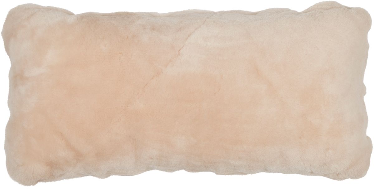 Lammeskindspude | Moccasin | Dobbeltsidet | 28x56 cm  Kastanje 