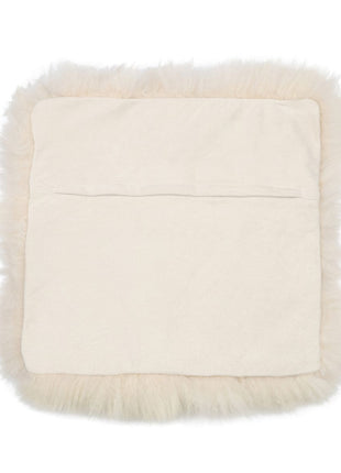 Lammeskindspude | Langhåret | Uden fyld | 50,5x50,5 cm Beige