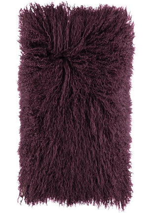 Lammeskindspude | Langhåret | 28x56 cm Lilla