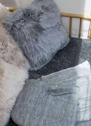 Uldtæppe | Mohair | 130x170 cm Lysegrå