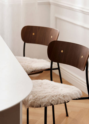 Sædehynde | Lammeskind | Langhåret | D38 cm Citron Gul