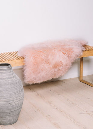Merino Lammeskind | Langhåret | 90x60 cm Fuchsia