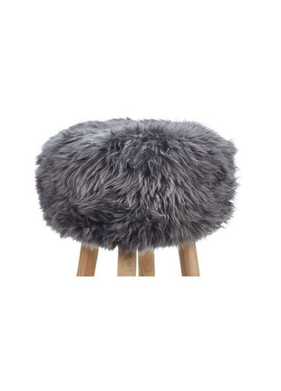 Betræk til barstol/skammel | Langhåret | New Zealand | D35 cm Mørkegrå