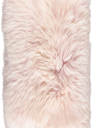 Lammeskindspude | Langhåret | 28x56 cm Lyserød