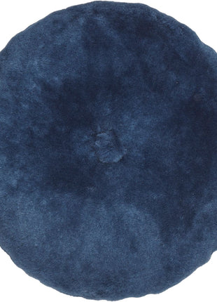 Lammeskindspude | Moccasin | Dobbeltsidet | D45 cm Marineblå