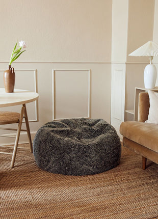 Sækkestol | Lammeskind | Korthåret | 73x74 cm | 92x93 cm Koksgrå