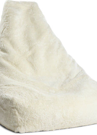 Sækkestol | Lammeskind | Korthåret | 100x100x80 cm Hvid