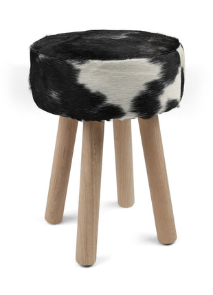 Skammel | Koskind | 48x34 cm Sort/Hvid