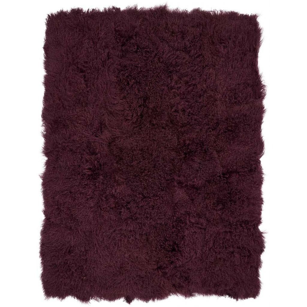 Lammeskindsplaid | Krøllet | Tibet | 140x180 cm Aubergine