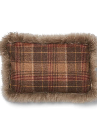 Dobbeltsidet pude | Langhåret | 34x52 cm Kakao – Mørkebrun / Lysebrun