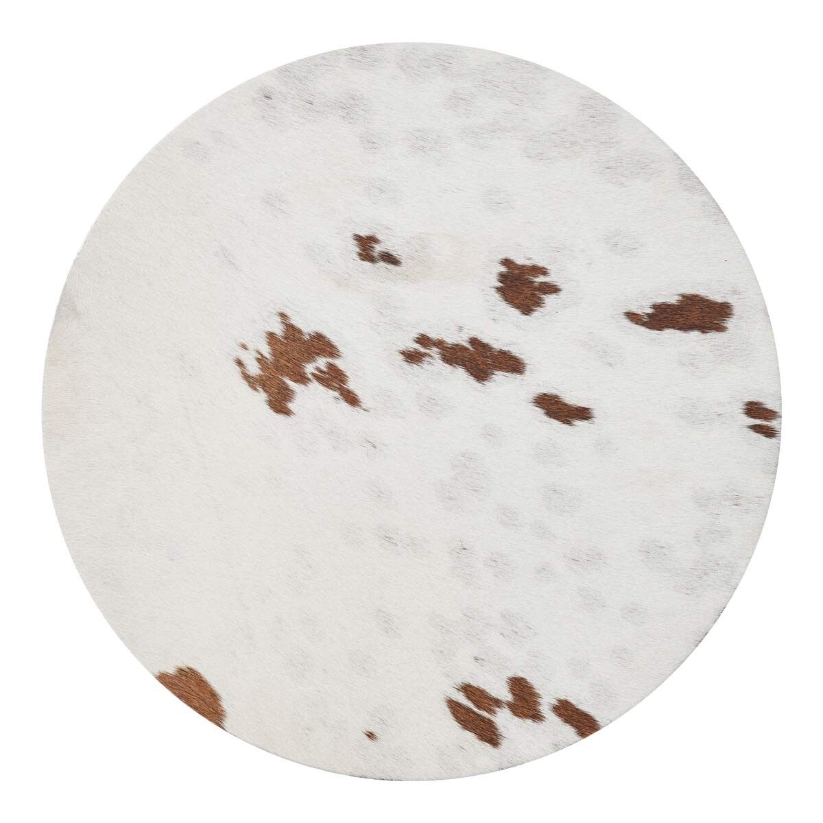 Sædehynde | Koskind | Ø37 cm Salt/Peber/Brun/Hvid