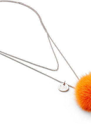 Halskæde Pom Pom Orange Rød