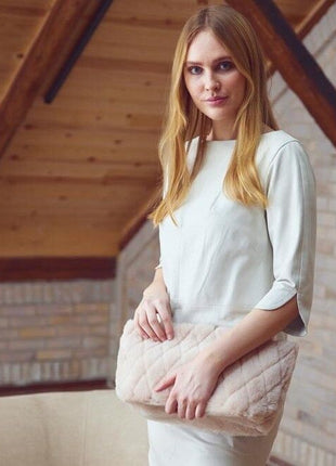 Hannah Clutch | Lammeskind  Beige