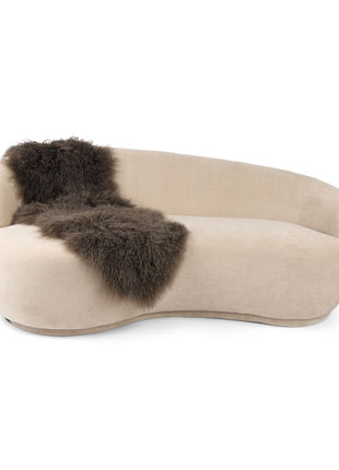 Dobbelt lammeskind | Tibet | 150x55 cm Lysebrun