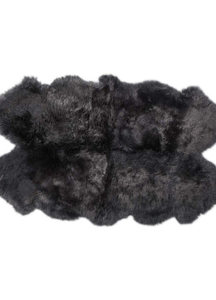 Merino Lammeskindstæppe | Langhåret | 170x110 cm Mørkegrå