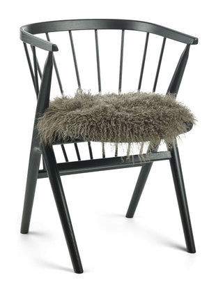Sædehynde | Lammeskind | Langhåret | D38 cm Lysebrun