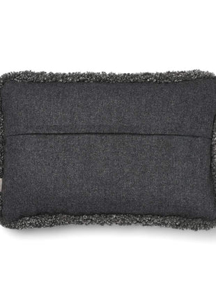 Lammeskindspude | Korthåret | 34x52 cm Mørkegrå / Grå 