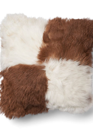 Lammeskindspude | Korthåret | Toscana | Dobbeltsidet Brun / Beige Mix