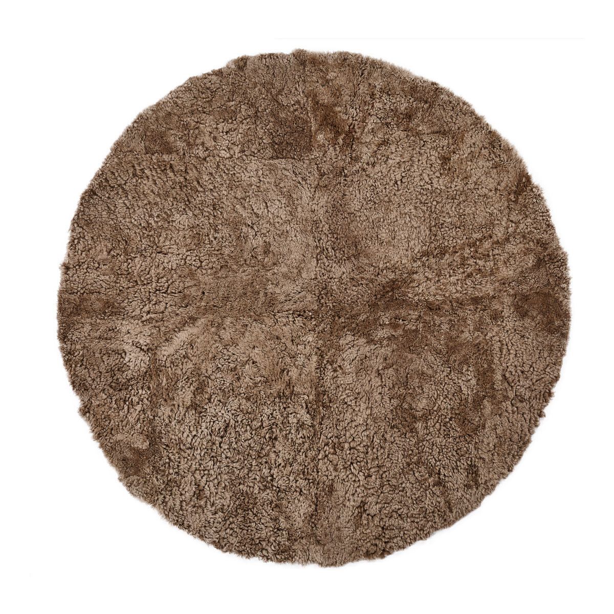 Designertæppe | Korthåret | New Zealand | Ø180 Taupe