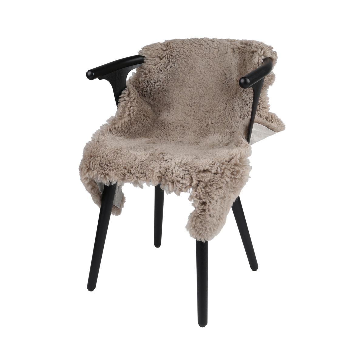 Lammeskind | Langhåret | Krøllet | 90x60 cm Mørk beige