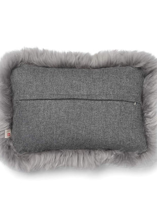 Pude af uld | Langhåret | 52x52 cm | 34x52 cm Grå / Lysegrå 