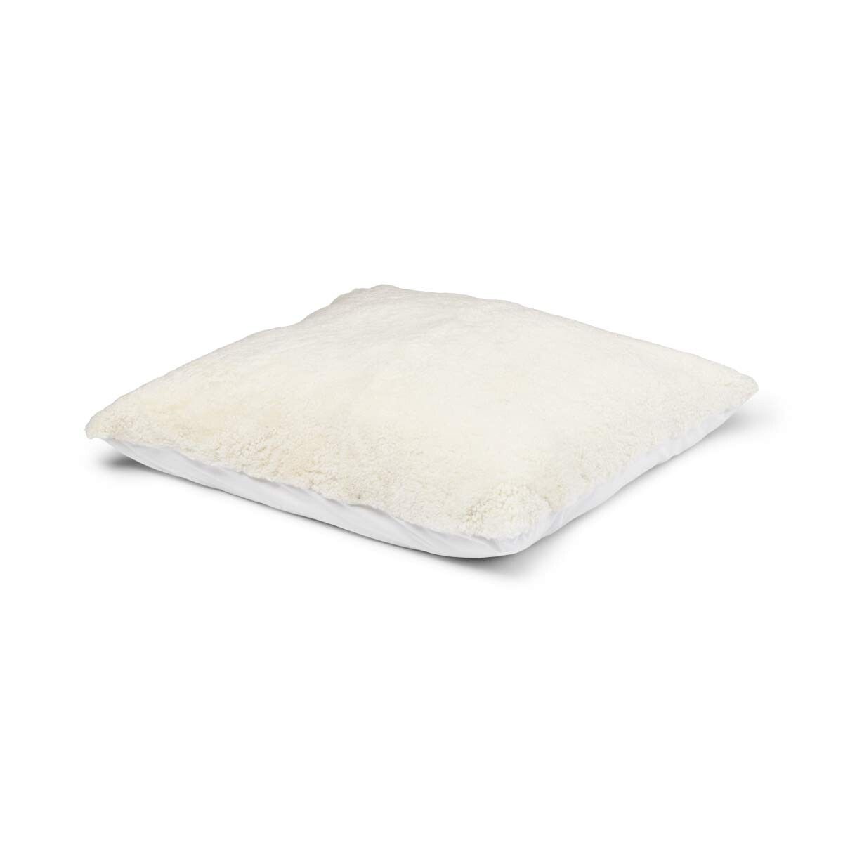 Maxi Float Pude | Korthåret | New Zealand | 90x90 cm Hvid