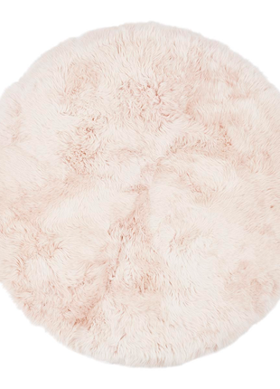 Gulvtæppe | Lammeskind | Langhåret | D140 cm Lyserød