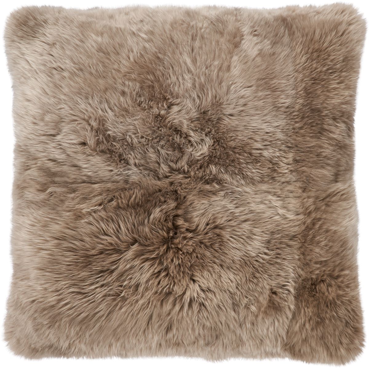 Maxi Float pude | Langhåret | New Zealand | Dobbeltsidet | 90x90 cm Taupe