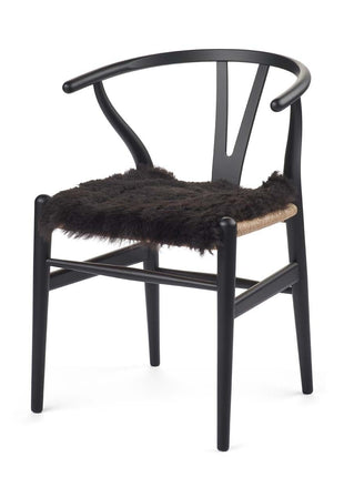 Sædehynde | Islandsk Lammeskind | Korthåret | 40x40 cm Natursort