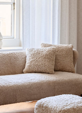 Lammeskindspude | Korthåret | New Zealand | 50x50 cm Beige