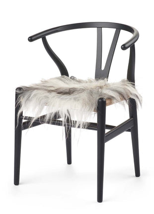 Sædehynde | Islandsk Lammeskind | Langhåret | 40x40 cm Naturgrå