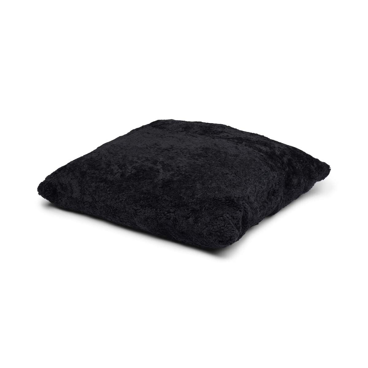 Maxi Float Pude | Korthåret | New Zealand | Dobbeltsidet | 90x90 cm Sort