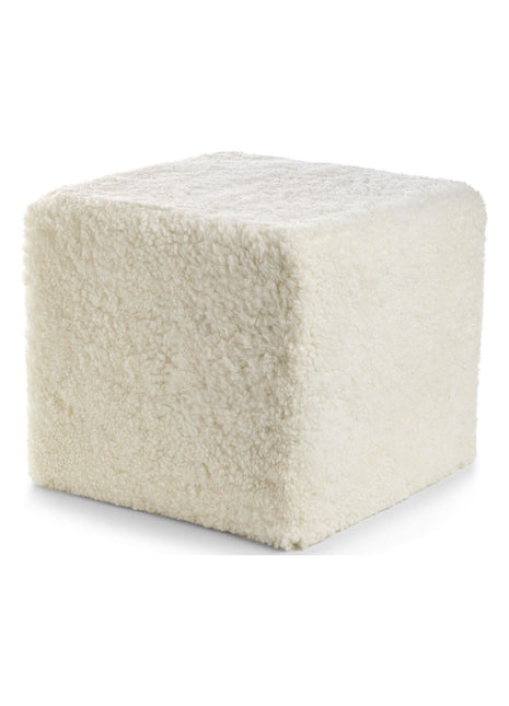 Puf | Lammeskind | Korthåret | 40x40x35 cm