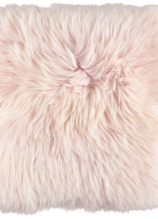 Merino Lammeskindspude | 35x35 cm Lyserød
