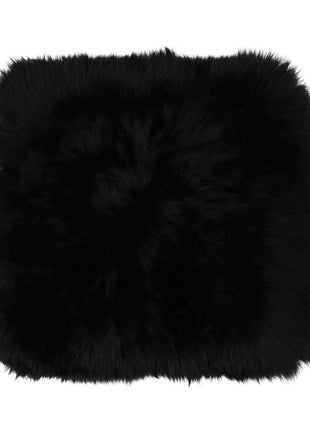 Lammeskindspude | Langhåret | Uden fyld | 40x40 cm Sort