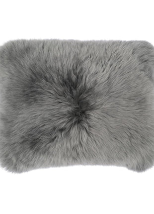 Lammeskindspude | Langhåret | New Zealand | 35x45 cm Mørkegrå