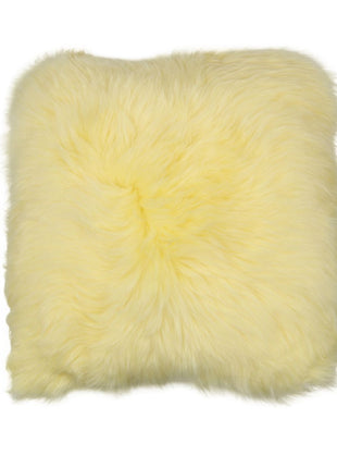 Merino Lammeskindspude | 35x35 cm Citron Gul