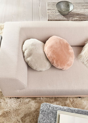 Lammeskindspude | Langhåret | D20xL52 cm Gylden Hvid